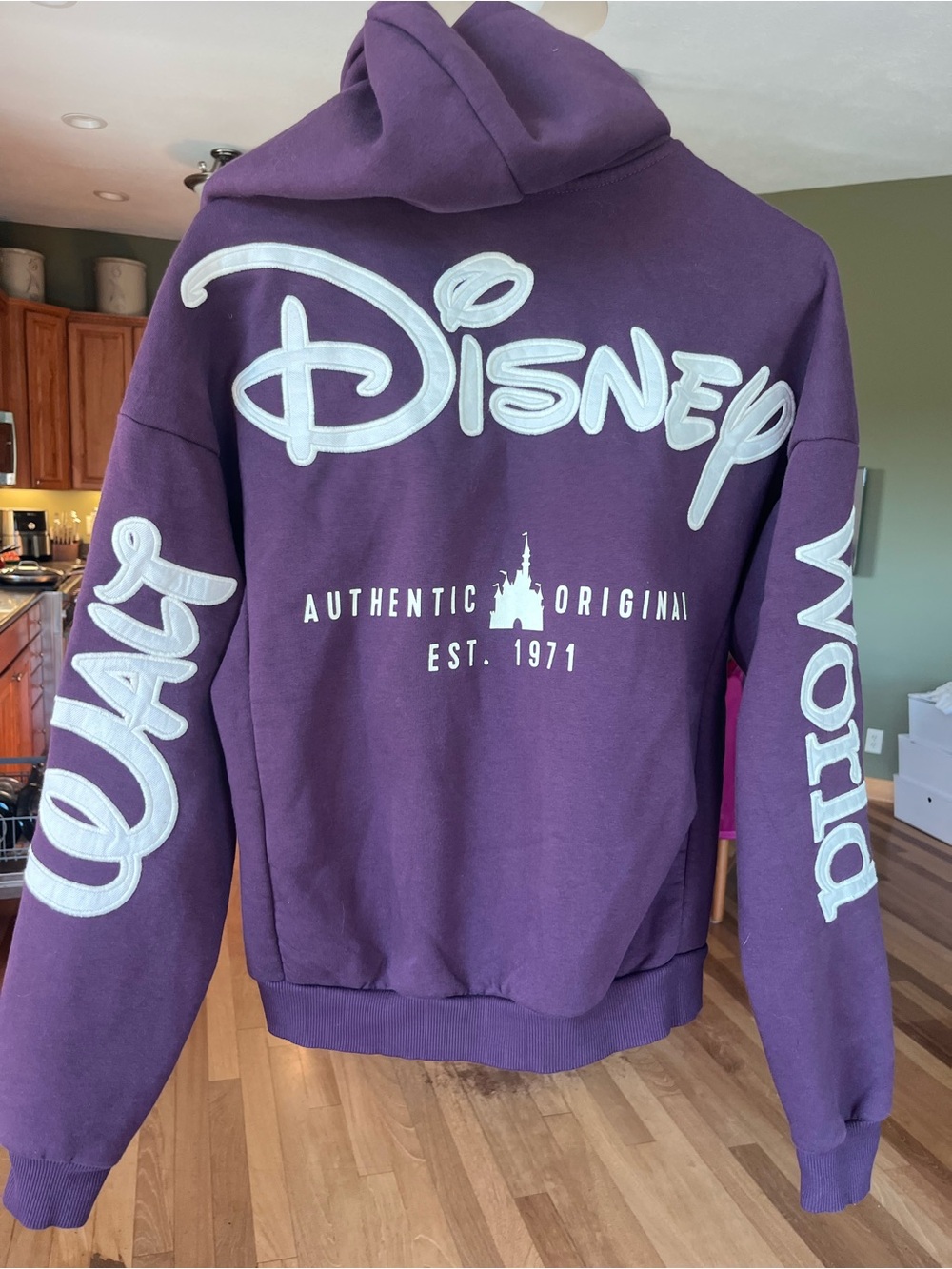 Disney Adult Zip Hoodie - Walt Disney World Logo - Purple